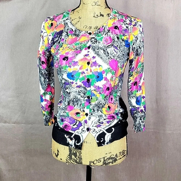JOSEPH ABBOUD Floral‎ Sweater PS - Picture 1 of 8